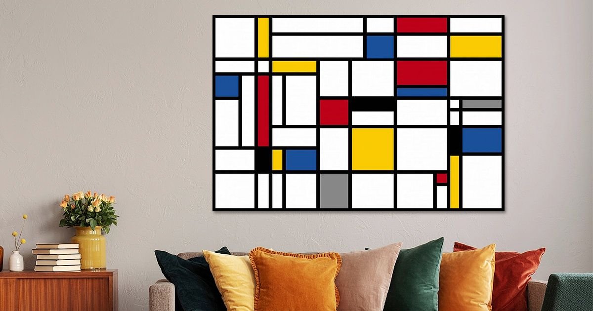 Composition-I-Piet Mondrian by Marion Tenbergen on canvas, poster